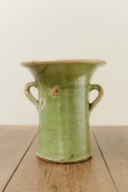 greenglazed terra cotta Spanish vase ...