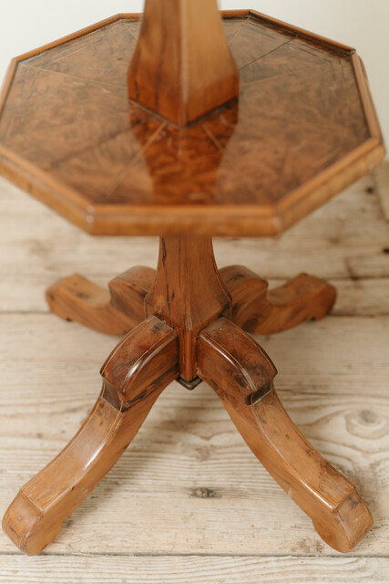 octagonalshaped burr walnut tiltop table ... 