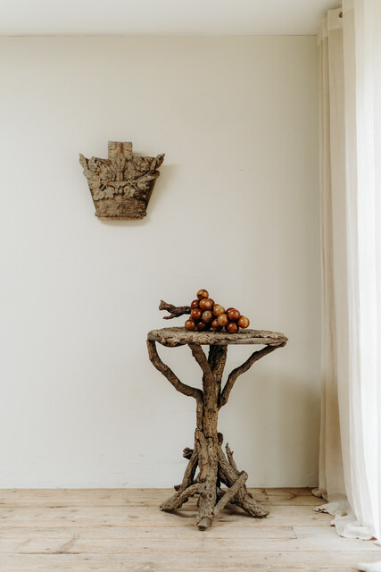 18th century wooden sculpture of a flowerbasket ...