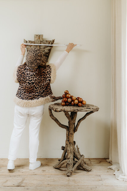 18th century wooden sculpture of a flowerbasket ...