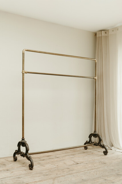 19th century French coatrack, castiron/copper ...