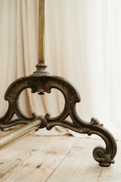 19th century French coatrack, castiron/copper ...