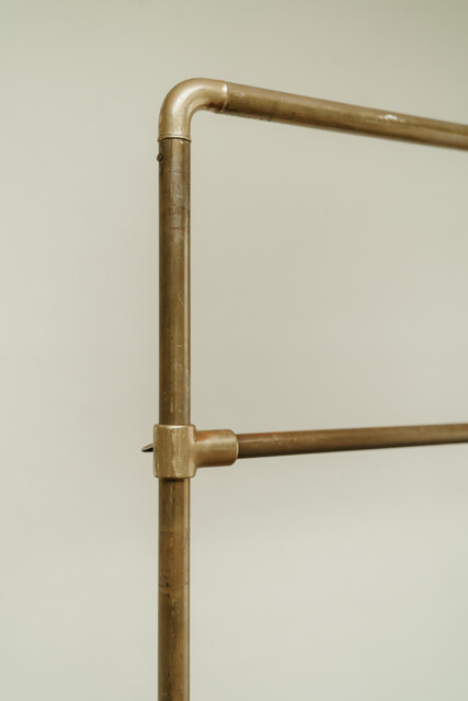 19th century French coatrack, castiron/copper ...