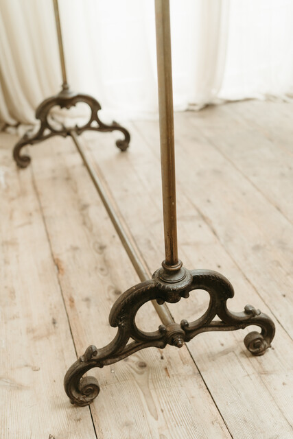 19th century French coatrack, castiron/copper ...