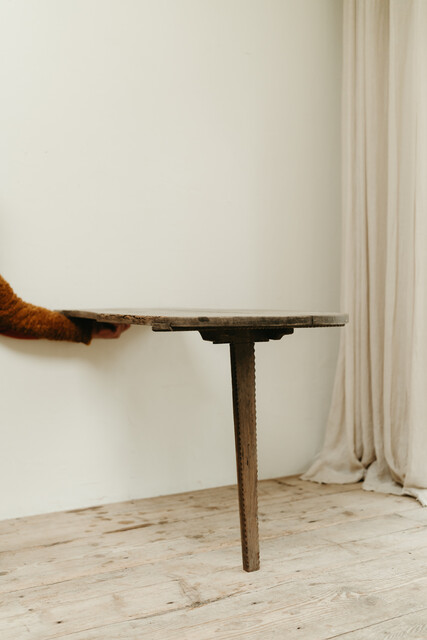 French 19th century oak foldable kitchen table ...