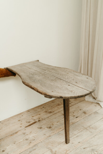 French 19th century oak foldable kitchen table ...