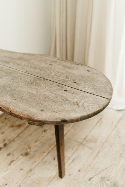 French 19th century oak foldable kitchen table ...