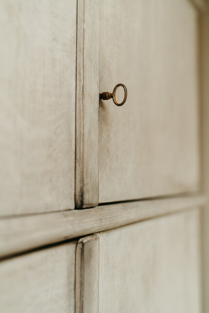 French oak and poplarwood 4doors cabinet ... 