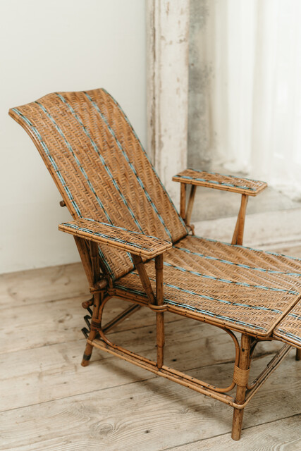 French rattan deckchair .. in very good vintage condition...