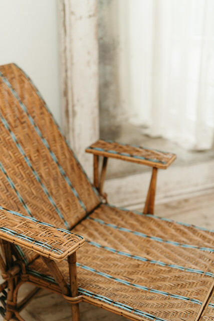 French rattan deckchair .. in very good vintage condition...