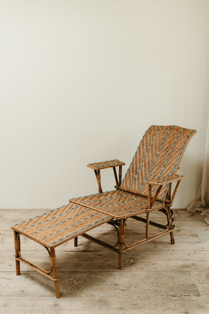 French rattan deckchair .. in very good vintage condition...