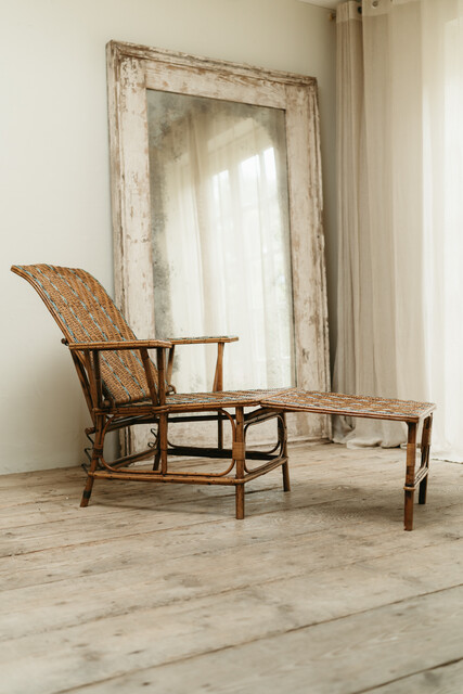 French rattan deckchair .. in very good vintage condition...