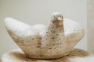 Gigantic sculpture of a dove .. travertin powder