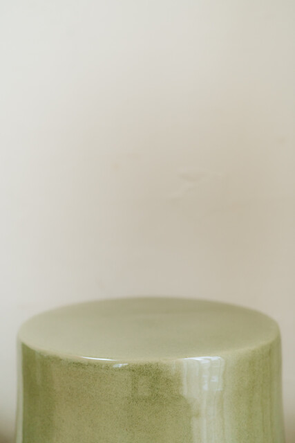 greenglazed ceramic side tables/stools ...