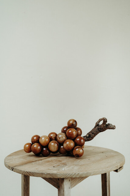 Italian alabaster grapes... covered with brown varnish..