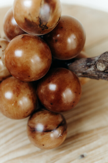 Italian alabaster grapes... covered with brown varnish..