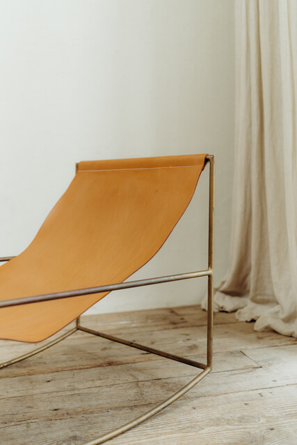 Muller Van Severen leather rocking chair ...