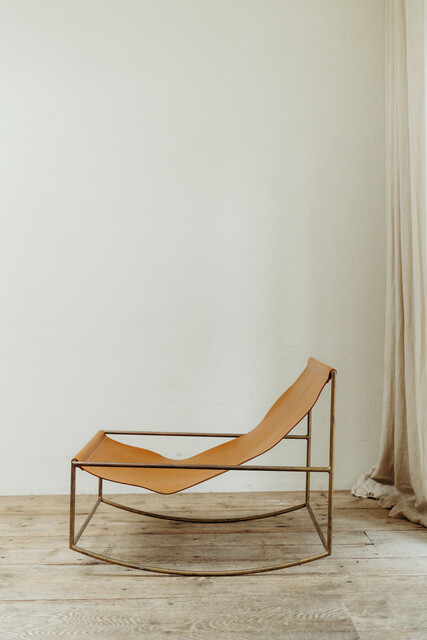 Muller Van Severen leather rocking chair ...