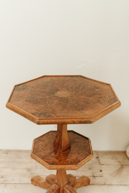 octagonalshaped burr walnut tiltop table ... 