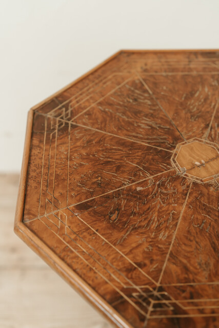 octagonalshaped burr walnut tiltop table ... 