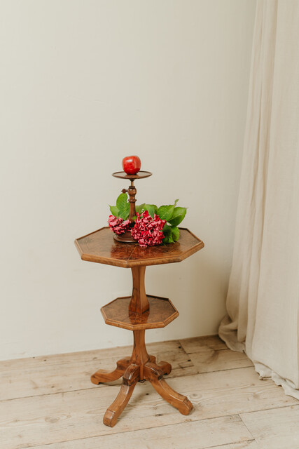 octagonalshaped burr walnut tiltop table ... 