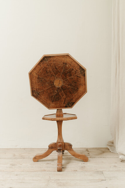 octagonalshaped burr walnut tiltop table ... 