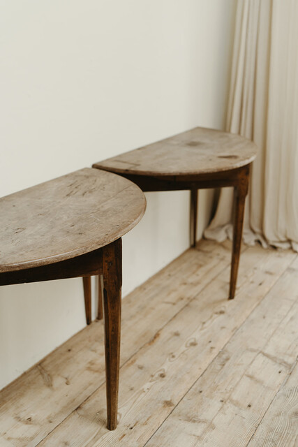 pair of sunkissed walnut console tables ... 