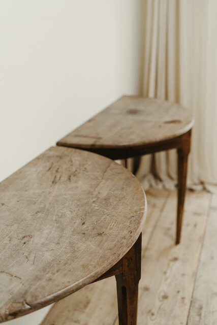 pair of sunkissed walnut console tables ... 