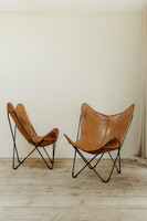 pair of vintage leather butterfly chairs ...