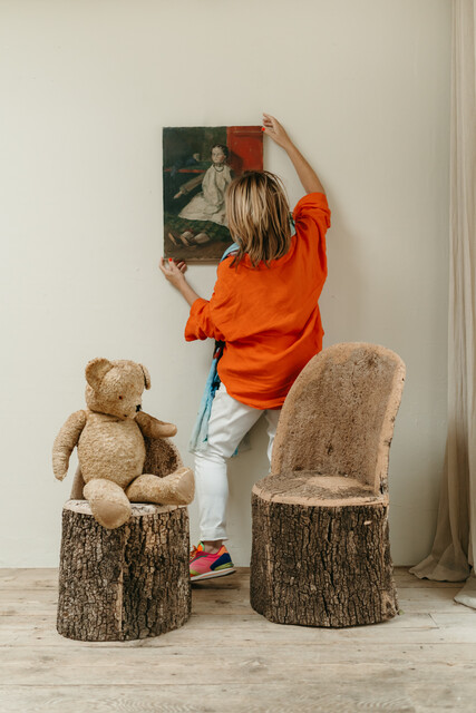 Quirky small cork oak chair .. 