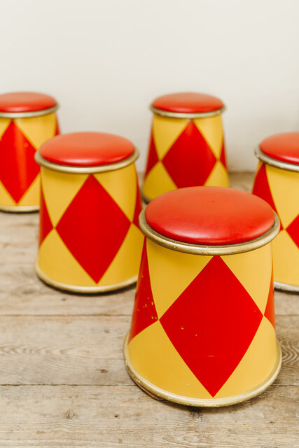 Set of 6 quirky circus stools ..