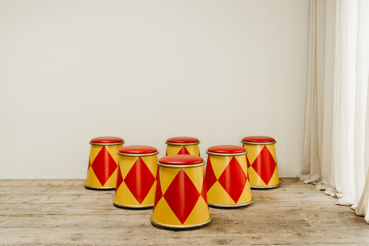 Set of 6 quirky circus stools ..