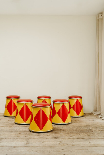 Set of 6 quirky circus stools ..