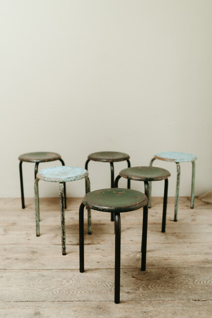 set of industrial stools ...