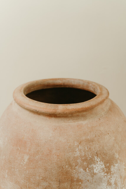 Spanish terra cotta urn .. to use indoors or outdoors ...