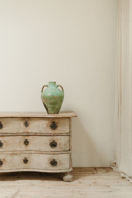 Spanish terra cotta vase ... amazing blue/green patina ... 