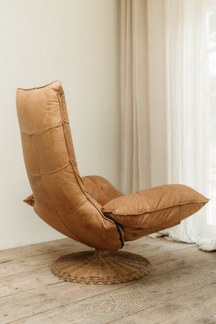 Wemmes ... Gerard van den Berg leather/wicker chair ...