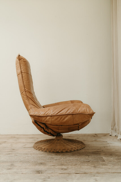 Wemmes ... Gerard van den Berg leather/wicker chair ...