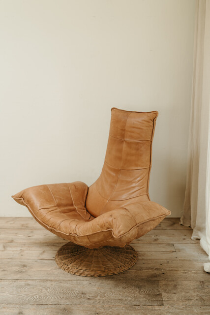 Wemmes ... Gerard van den Berg leather/wicker chair ...