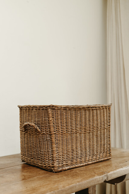 Wicker laundry basket ..