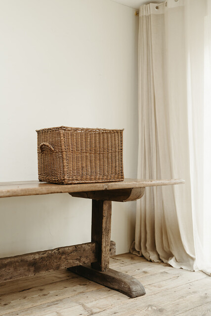 Wicker laundry basket ..