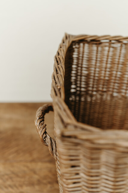 Wicker laundry basket ..