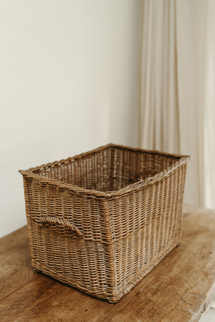 Wicker laundry basket ..