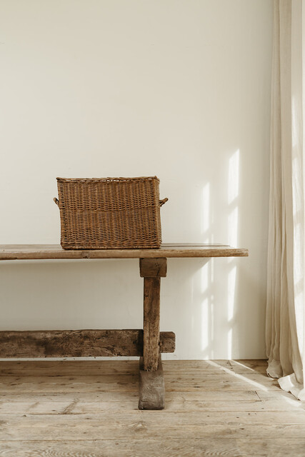 Wicker laundry basket ..