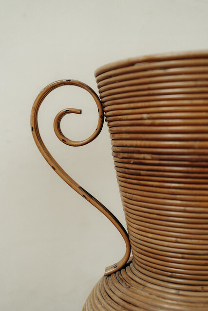 xl 1970's rattan vase ...